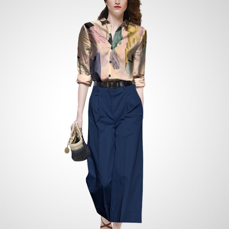 Autumn Clothing Fashion Temperament Goddess Style Fashion Long Sleeves Shirt Apricot Print + Blue M
Autumn Clothing Fashion Temperament Goddess Style Fashion Long Sleeves Shirt Apricot Print + Blue M