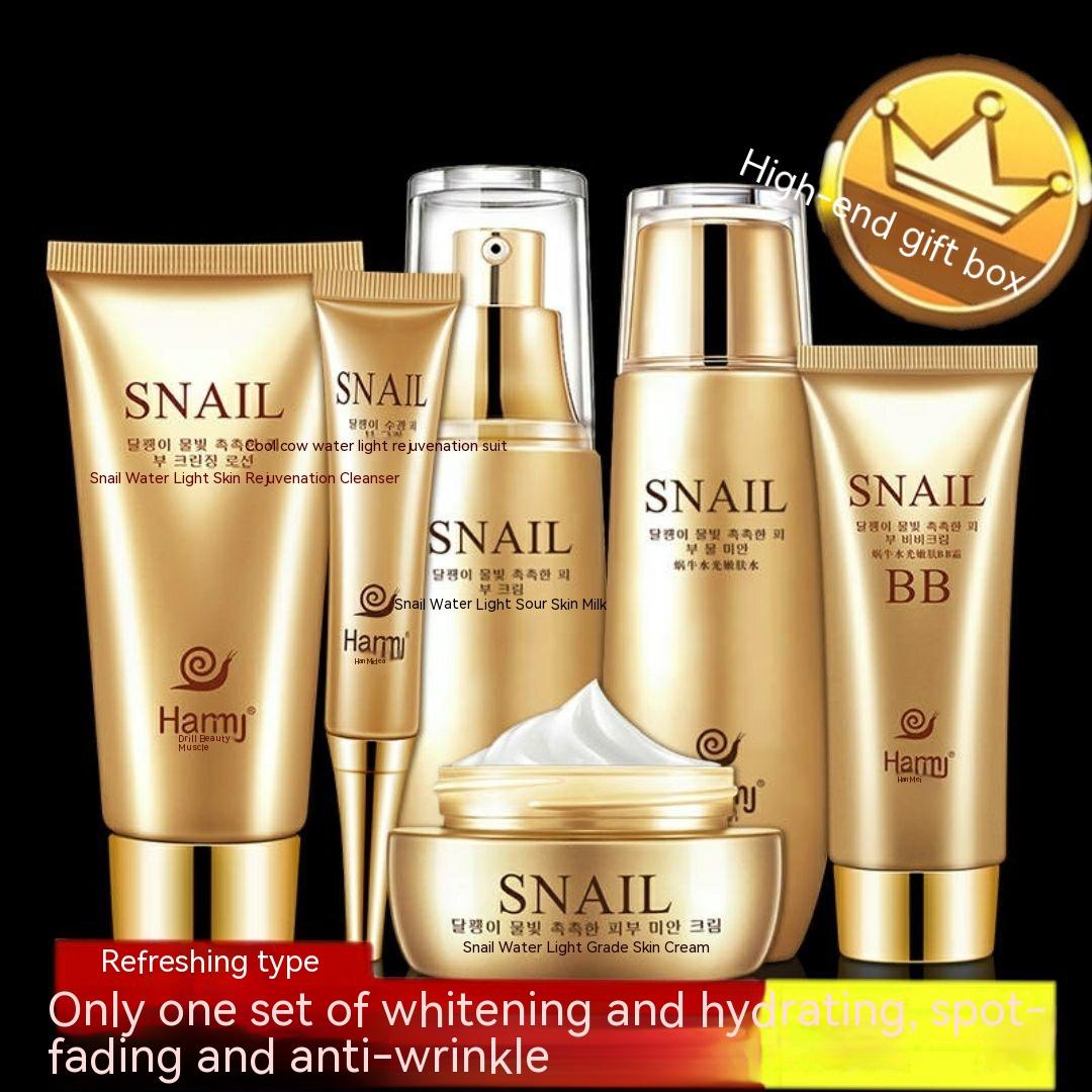 Набор средств по уходу за кожей Snail Essence, отбеливание, удаление пятен, увлажнение, набор косметики против морщин, набор из шести предметов
Набор средств по уходу за кожей Snail Essence, отбеливание, удаление пятен, увлажнение, набор косметики против морщин, набор из шести предметов