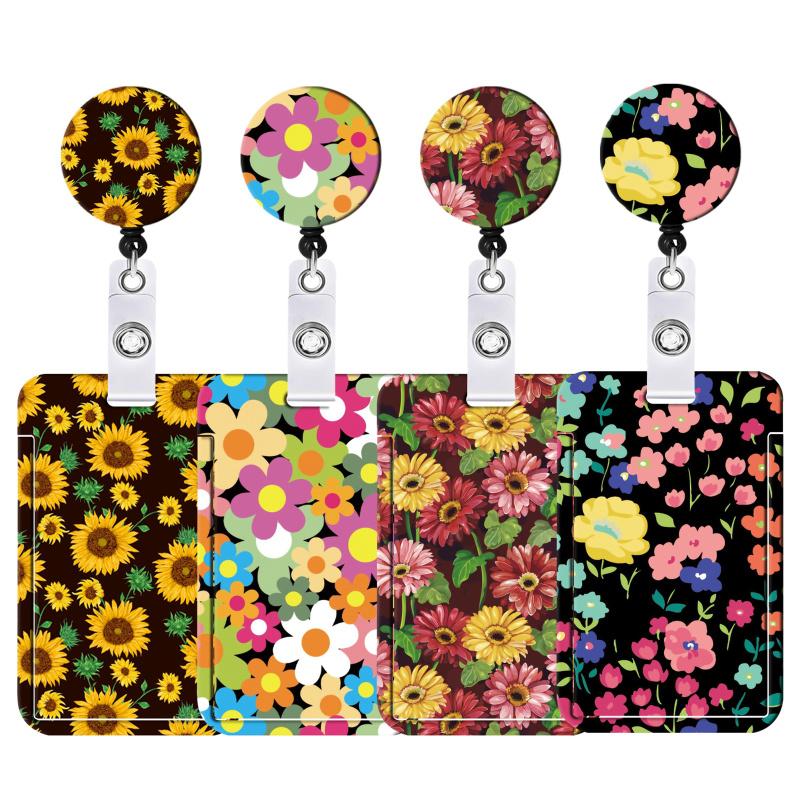 Colorful Flower Printed ID Badge Holder With Lanyard Double Sided Uv Printing Card Sleeve With 
Colorful Flower Printed ID Badge Holder With Lanyard Double Sided Uv Printing Card Sleeve With