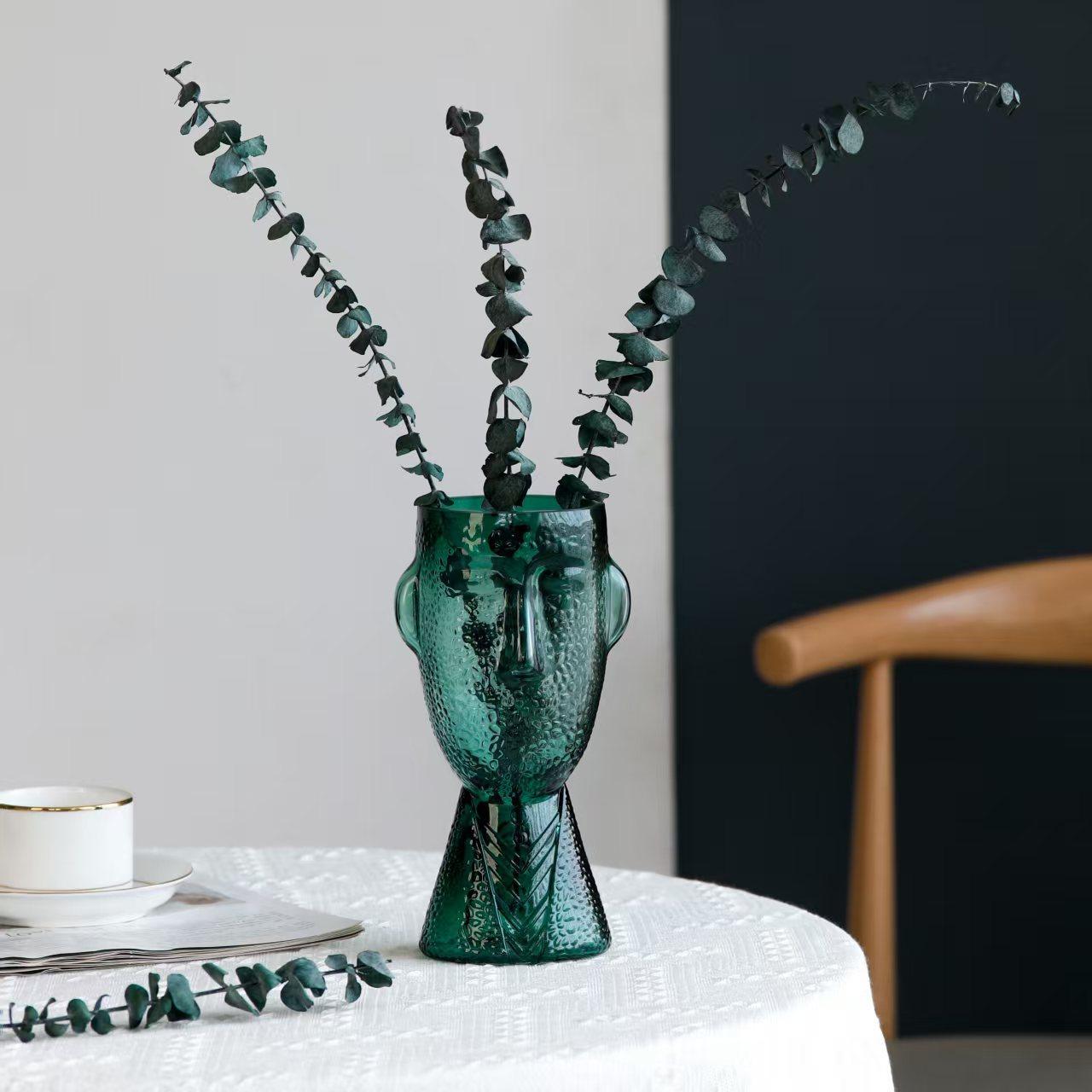 Creative Transparent Glass Face Vase Dining Table Hydroponic Flower Vase Modern Irregular Vase Living Room Desktop Decoration зелений
Creative Transparent Glass Face Vase Dining Table Hydroponic Flower Vase Modern Irregular Vase Living Room Desktop Decoration зелений