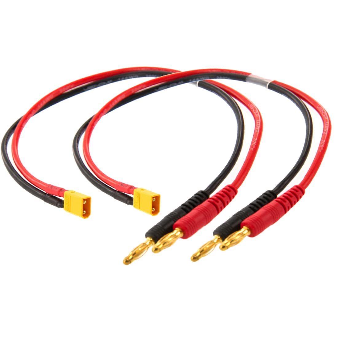 LinsyRC 2-Pack XT30 Male Connector to 4mm Banana Plug RC Charger Cable Adapter for RC Helicopter, Quadcopter, and LiPo
LinsyRC 2-Pack XT30 Male Connector to 4mm Banana Plug RC Charger Cable Adapter for RC Helicopter, Quadcopter, and LiPo