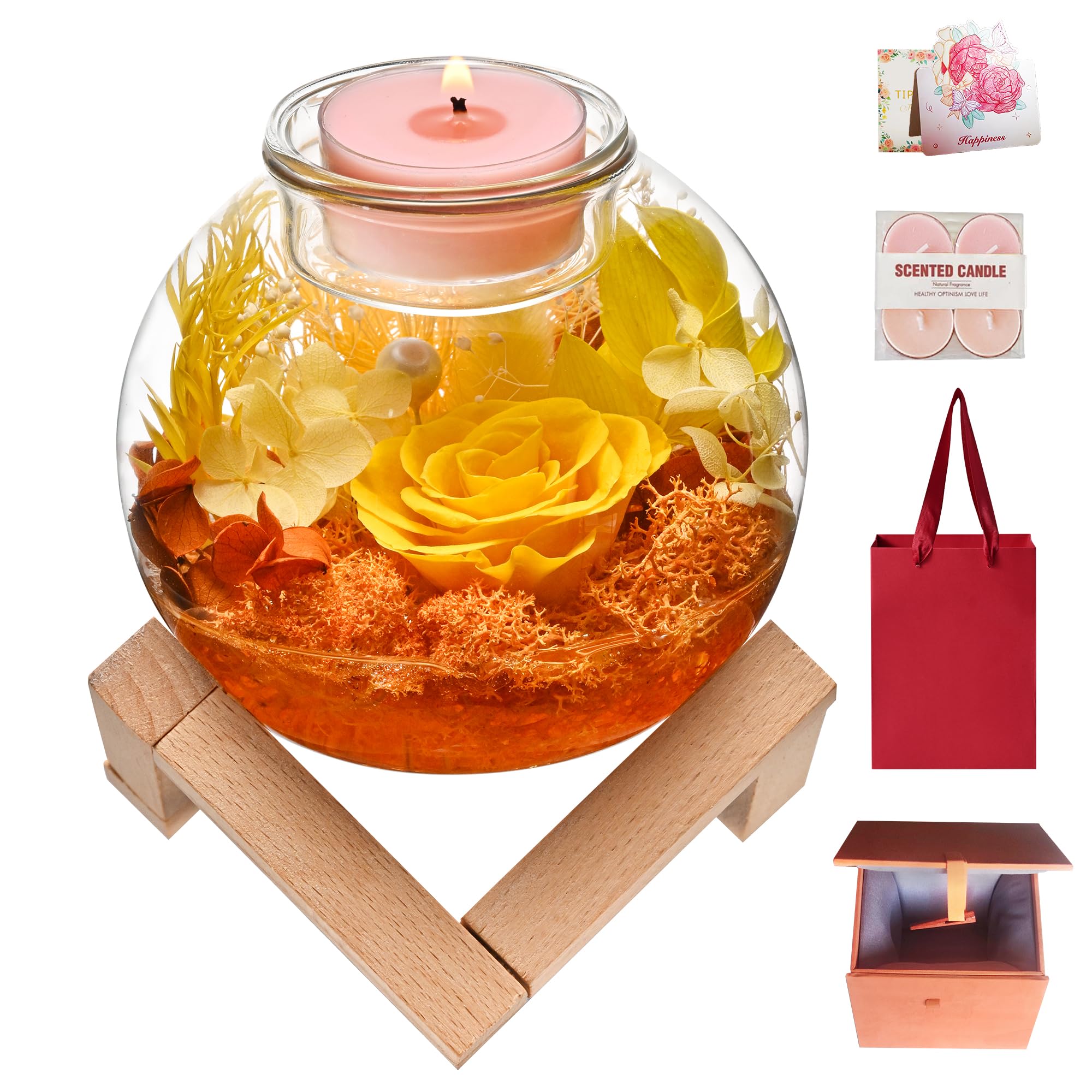 Preserved Flower Gift for Women: Birthday, Mother s Day, Anniversary, etc. Includes a candle holder, two roses, and a gift box with 6 accessories incl
Preserved Flower Gift for Women: Birthday, Mother s Day, Anniversary, etc. Includes a candle holder, two roses, and a gift box with 6 accessories incl
