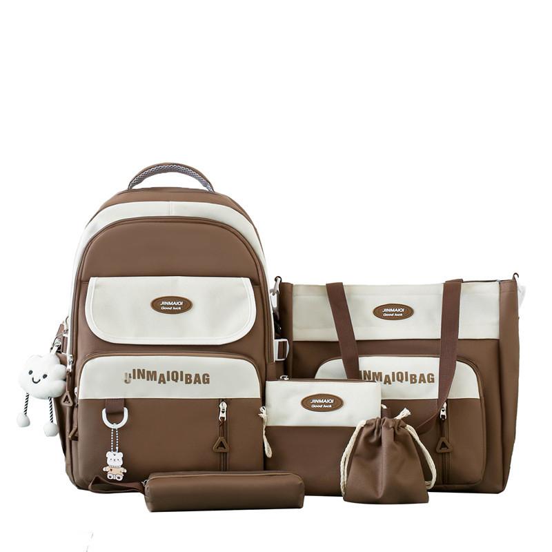 Retro Student Backpack Five Piece Set With Simple Color Blocked Letter Pattern For High School Girls хакі
Retro Student Backpack Five Piece Set With Simple Color Blocked Letter Pattern For High School Girls хакі