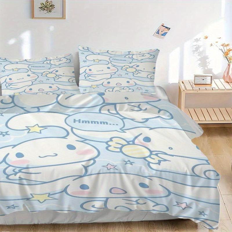 3pcs Blue Cute Cinnamoroll Bedding Set - 1 Soft Quilt Cover + 2 Pillowcases, Suitable for All Seasons.S007 135x200cm
3pcs Blue Cute Cinnamoroll Bedding Set - 1 Soft Quilt Cover + 2 Pillowcases, Suitable for All Seasons.S007 135x200cm