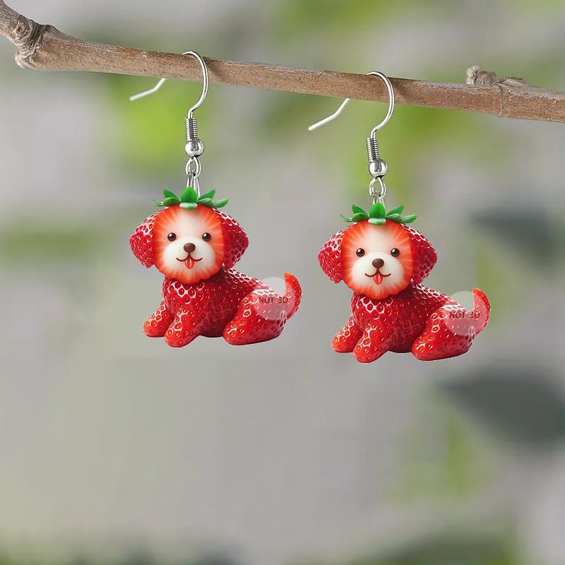 Милые мультяшные серьги-гвоздики в виде 2D плоских акриловых щенков-клубничек, забавные серьги с животными-собачками, подходящие для вечеринок, ювелирный подарок для друзей
Милые мультяшные серьги-гвоздики в виде 2D плоских акриловых щенков-клубничек, забавные серьги с животными-собачками, подходящие для вечеринок, ювелирный подарок для друзей