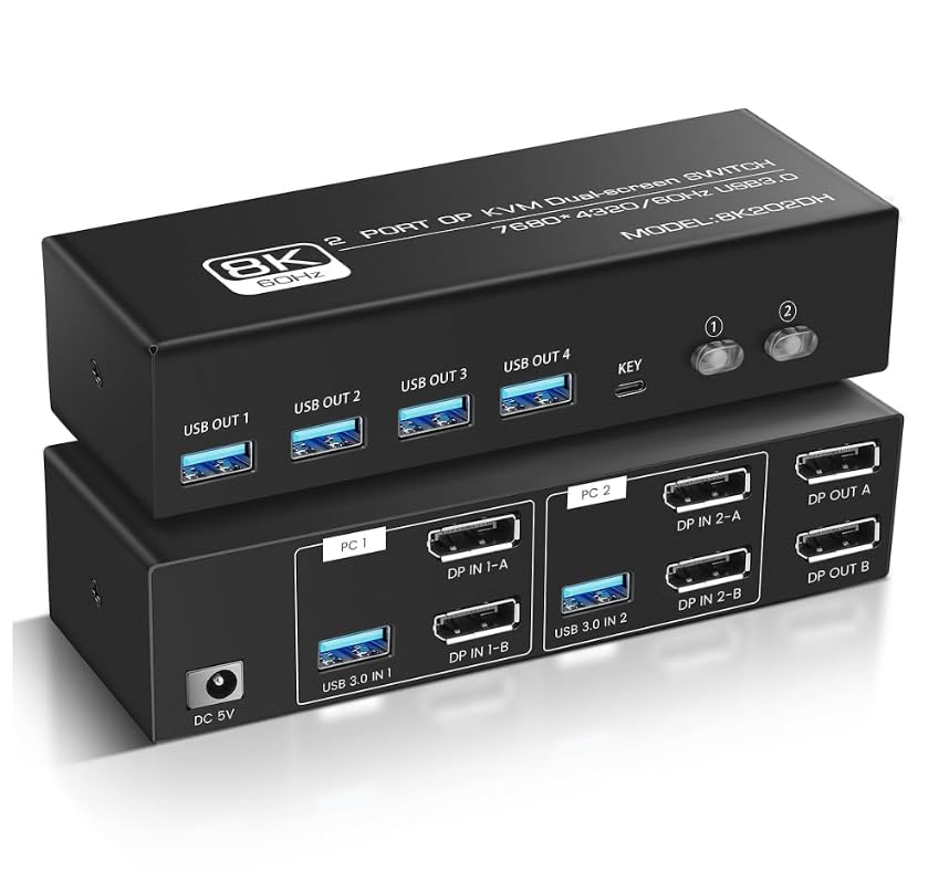Переключатель KVM NEWCARE 2 входа 2 выхода 5 Гбит/с 4 порта выходного коммутатора Совместим с 2 ПК и 2 мониторами Переключатель KVM, который может совместно использовать и USB-накопитель чёрный
Переключатель KVM NEWCARE 2 входа 2 выхода 5 Гбит/с 4 порта выходного коммутатора Совместим с 2 ПК и 2 мониторами Переключатель KVM, который может совместно использовать и USB-накопитель чёрный