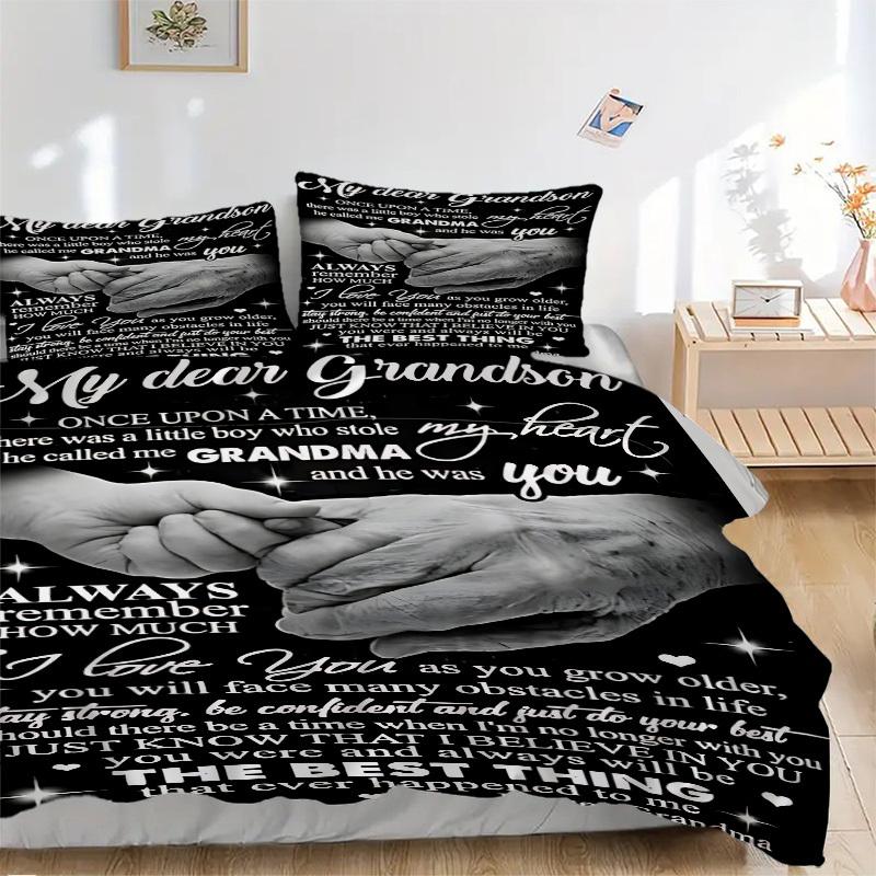 3PCs Grandma Love Design Cover Set, Breathable Fabric(1 Duvet Cover + 2 Pillowcases) (Without Quilt) yy250911194 135x200cm
3PCs Grandma Love Design Cover Set, Breathable Fabric(1 Duvet Cover + 2 Pillowcases) (Without Quilt) yy250911194 135x200cm