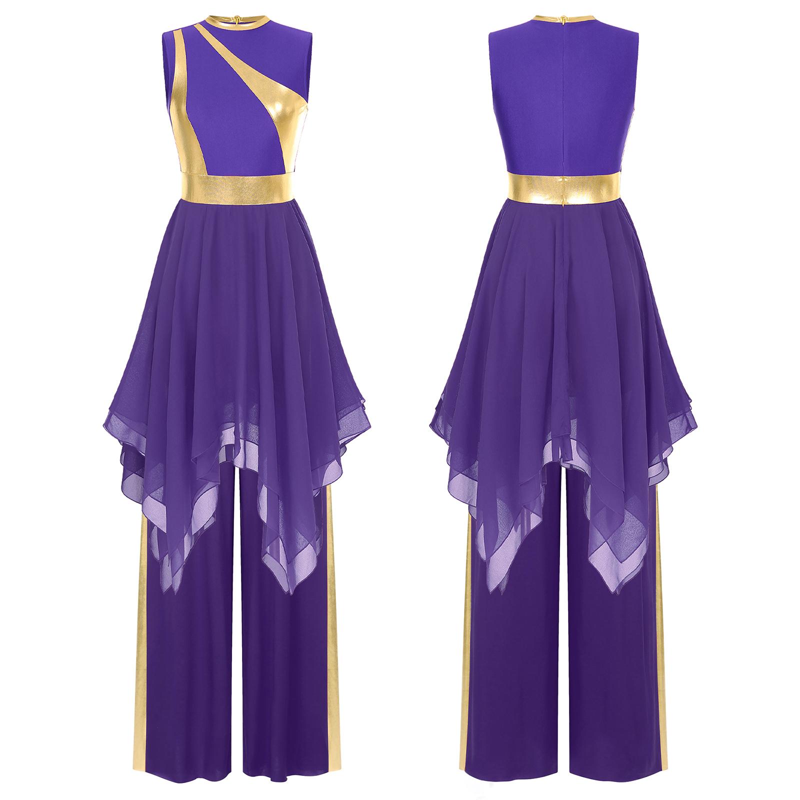 Жіночий танцювальний костюм для хвали, асиметрична накладна сукня з металевими блоками + брюки, богослужебний ліричний костюм L фіолетовий
Жіночий танцювальний костюм для хвали, асиметрична накладна сукня з металевими блоками + брюки, богослужебний ліричний костюм L фіолетовий