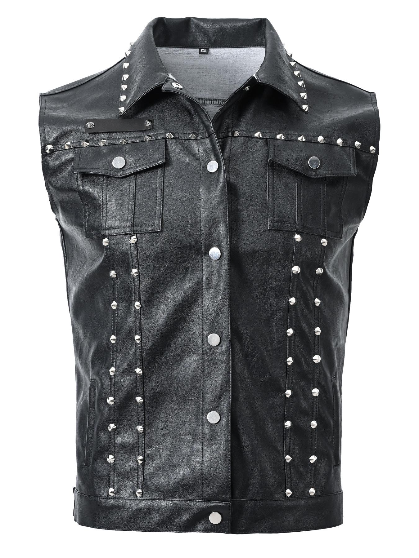 Men s Punk Motorcycle-Style Rivet Vest, Faux Leather, Plain Color Lapel XXL
Men s Punk Motorcycle-Style Rivet Vest, Faux Leather, Plain Color Lapel XXL