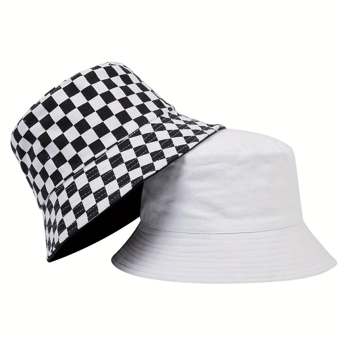 1Piece Unisex Ack White Grid Reversible Bucket Hat Outdoor Sunscreen Leisure Hat Spring Autumn Travel Tourism Beach Vacation
1Piece Unisex Ack White Grid Reversible Bucket Hat Outdoor Sunscreen Leisure Hat Spring Autumn Travel Tourism Beach Vacation