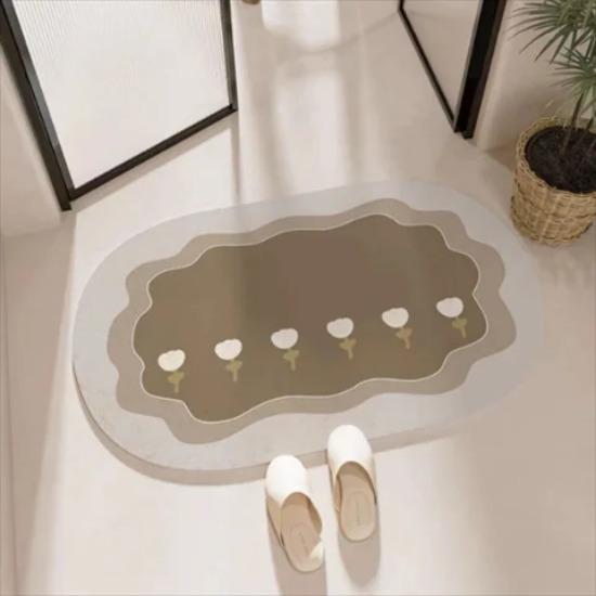 Cream style bathroom floor mat, diatomaceous earth absorbent pad, anti slip carpet, dry wet separation bathroom door 40X60cm 15.7X23.6in
Cream style bathroom floor mat, diatomaceous earth absorbent pad, anti slip carpet, dry wet separation bathroom door 40X60cm 15.7X23.6in