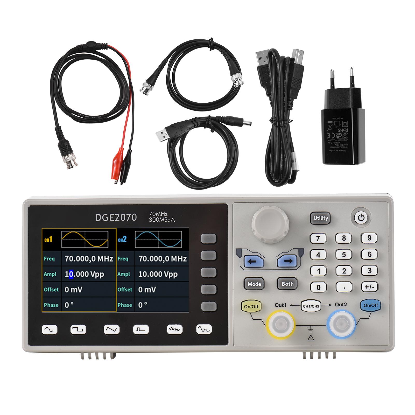 Digital Storage Oscilloscope 70MHz 300MS/s Dual Channel Arbitrary Waveform Generator Mini Portable EU Plug
Digital Storage Oscilloscope 70MHz 300MS/s Dual Channel Arbitrary Waveform Generator Mini Portable EU Plug