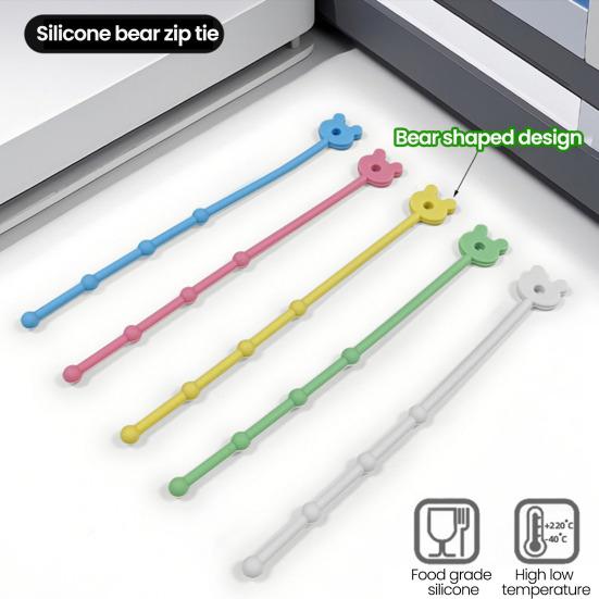 Silicone Cable Ties Reusable Bear Shaped Bag Sealing Zip Tie Multi-Purpose Twist Tie for Food Storage Wire Management 10pcs рожевий
Silicone Cable Ties Reusable Bear Shaped Bag Sealing Zip Tie Multi-Purpose Twist Tie for Food Storage Wire Management 10pcs рожевий