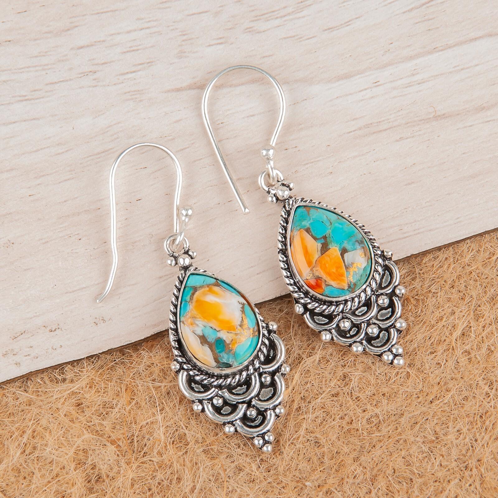 Natural Spiny Oyster Gemstone 925 Sterling Silver Jewelry Handmade Earrings 1.9 EE-85-36
Natural Spiny Oyster Gemstone 925 Sterling Silver Jewelry Handmade Earrings 1.9 EE-85-36