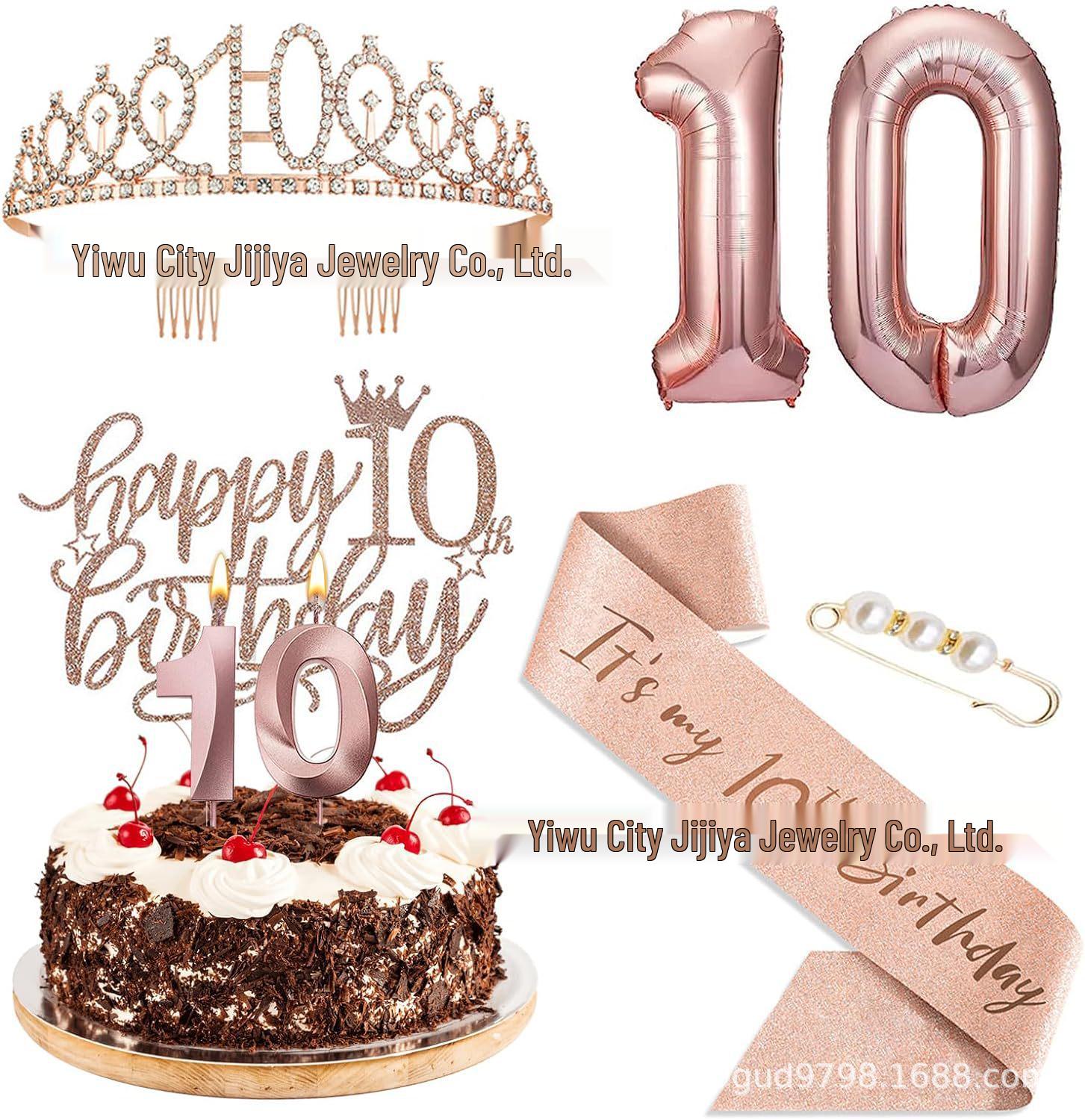 Rose Gold Digital Birthday Crown Cake Topper Set for 21st, 30th, 40th Birthdays.
Rose Gold Digital Birthday Crown Cake Topper Set for 21st, 30th, 40th Birthdays.