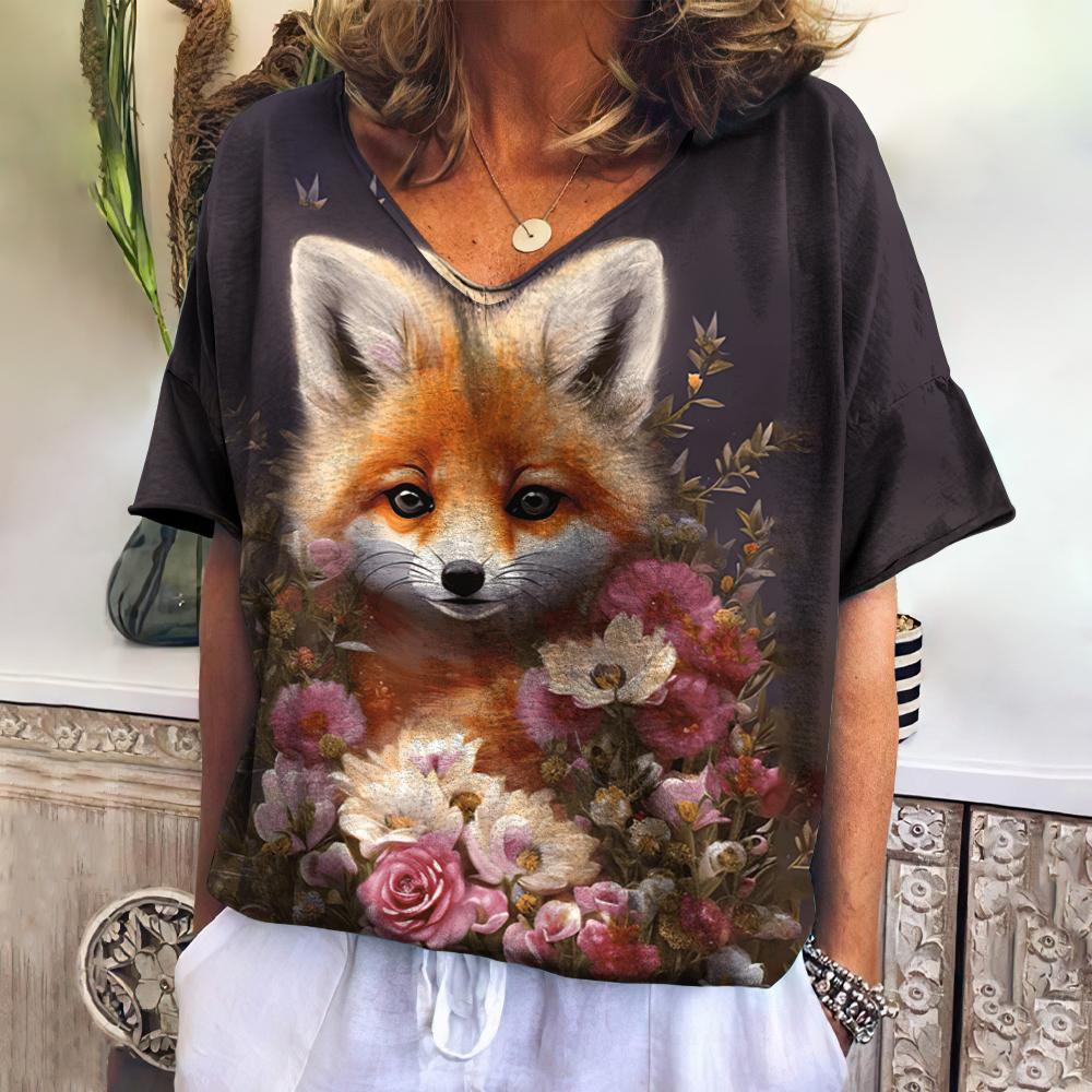 Новинка 2024 года, винтажная женская футболка с мультяшным принтом лисы, большие размеры, женская трендовая одежда, модная рубашка с коротким рукавом, женская блузка с v-образным вырезом M
Новинка 2024 года, винтажная женская футболка с мультяшным принтом лисы, большие размеры, женская трендовая одежда, модная рубашка с коротким рукавом, женская блузка с v-образным вырезом M