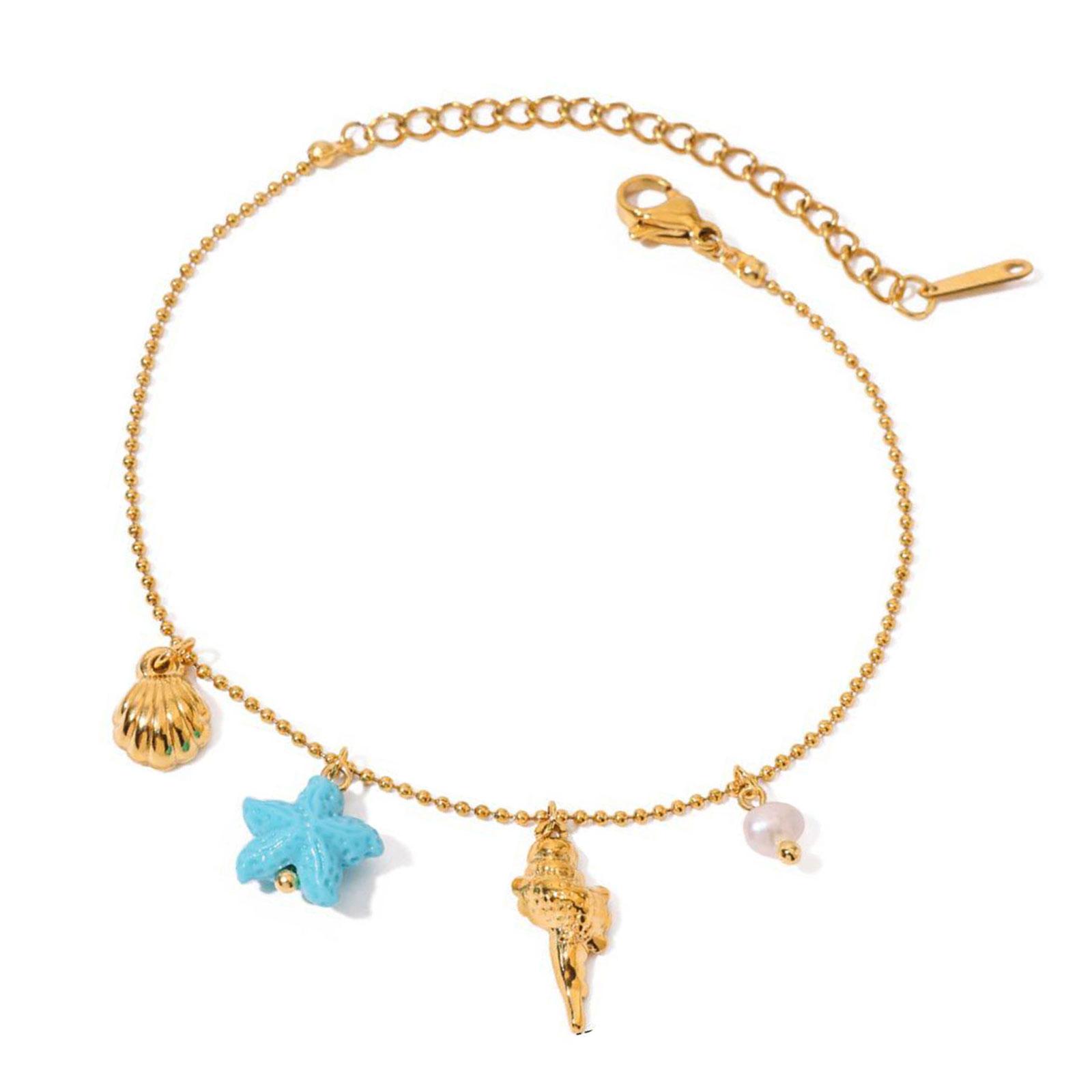 Modern Coastal Starfish Shell Bead Chain Bracelet Adjustable Design Wristband Stainless Steel Jewelry Present
Modern Coastal Starfish Shell Bead Chain Bracelet Adjustable Design Wristband Stainless Steel Jewelry Present