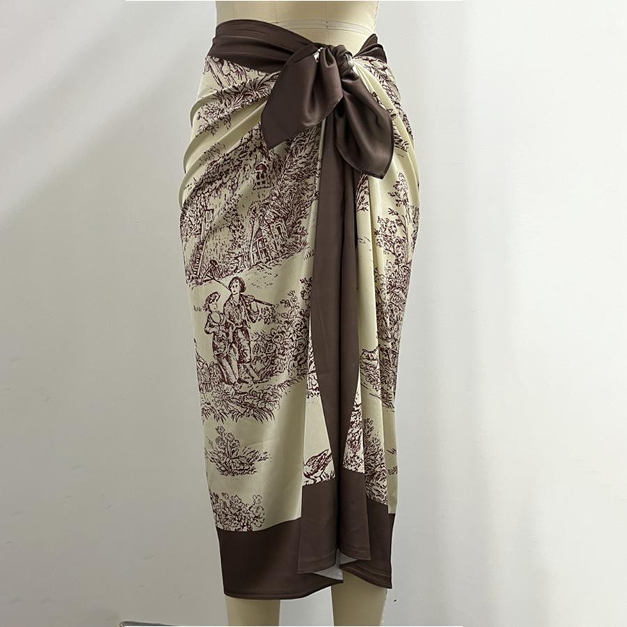 Европейская и американская пляжная юбка с цветочным принтом для женщин One Size кофейный
Европейская и американская пляжная юбка с цветочным принтом для женщин One Size кофейный