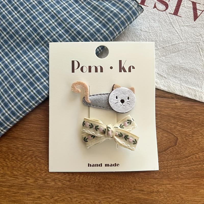 Cute Cat-shaped Plaid Floral Hair Clips, soft fabric non-slip barrettes for daily and casual wear. Cat Bow
Cute Cat-shaped Plaid Floral Hair Clips, soft fabric non-slip barrettes for daily and casual wear. Cat Bow