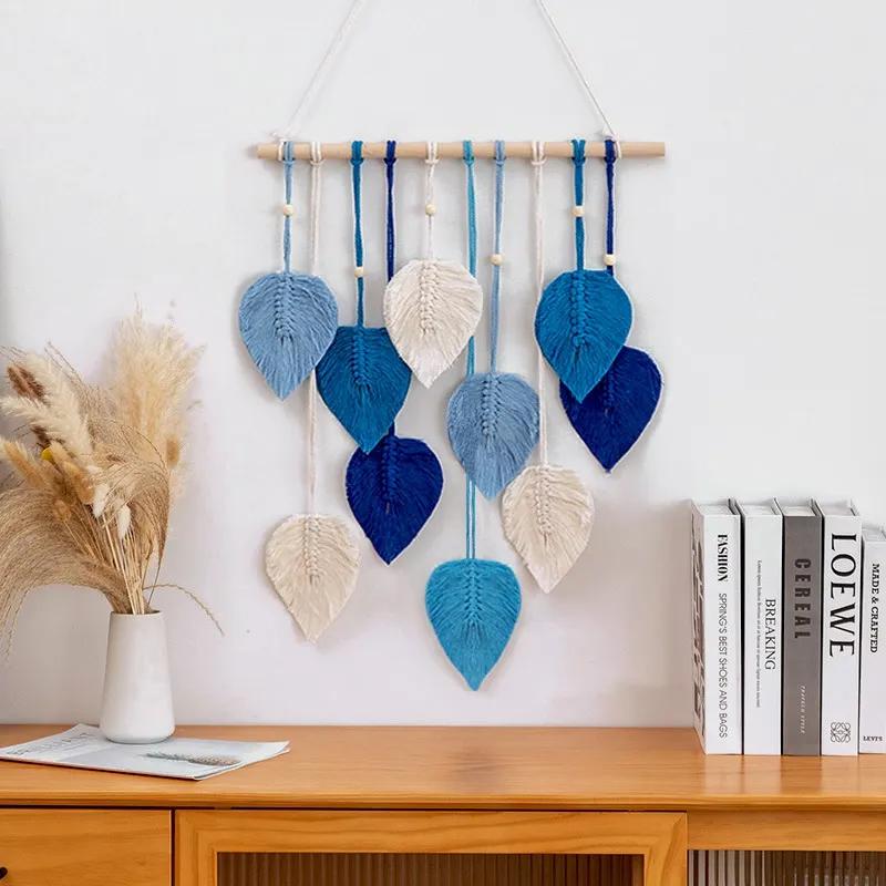 Handmade Woven Leaf Tapestry Bohemian Style Home Decoration Homestay Bedroom Wall Room Living Room Decoration Background YLE18 blue
Handmade Woven Leaf Tapestry Bohemian Style Home Decoration Homestay Bedroom Wall Room Living Room Decoration Background YLE18 blue