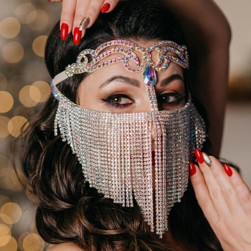 Rhinestone Mask Personality Exaggeration Exotic Style Tassel Mask Ball Dinner Accessories
Rhinestone Mask Personality Exaggeration Exotic Style Tassel Mask Ball Dinner Accessories