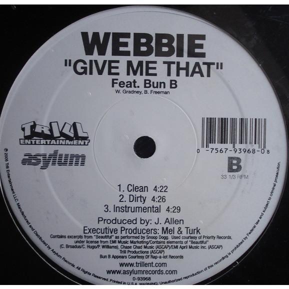 12inch Record WEBBIE - Bad Chick / Give Me That STPR301841 Asylum Records 2005 US Rap & Hip-Hop/R&B Used
12inch Record WEBBIE - Bad Chick / Give Me That STPR301841 Asylum Records 2005 US Rap & Hip-Hop/R&B Used