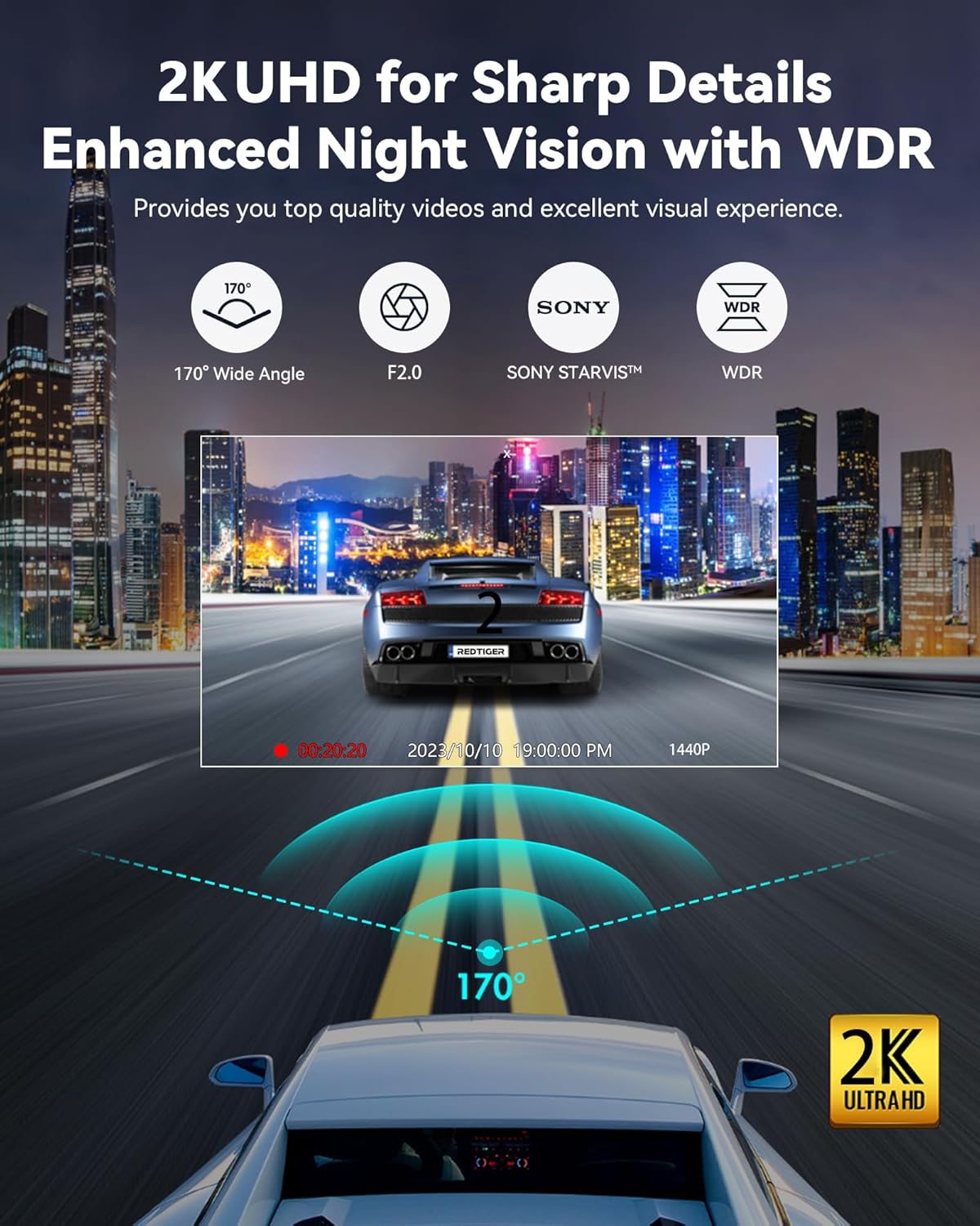 2560×1440P QHD Car Camera with APP Control, Loop Recording, Parking Monitor & Voice Control United States
2560×1440P QHD Car Camera with APP Control, Loop Recording, Parking Monitor & Voice Control United States