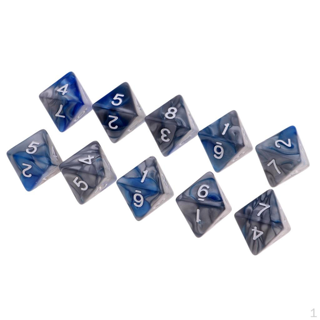 Набор из 10 многогранных многогранников D8 и игры Grey+Blue
Набор из 10 многогранных многогранников D8 и игры Grey+Blue