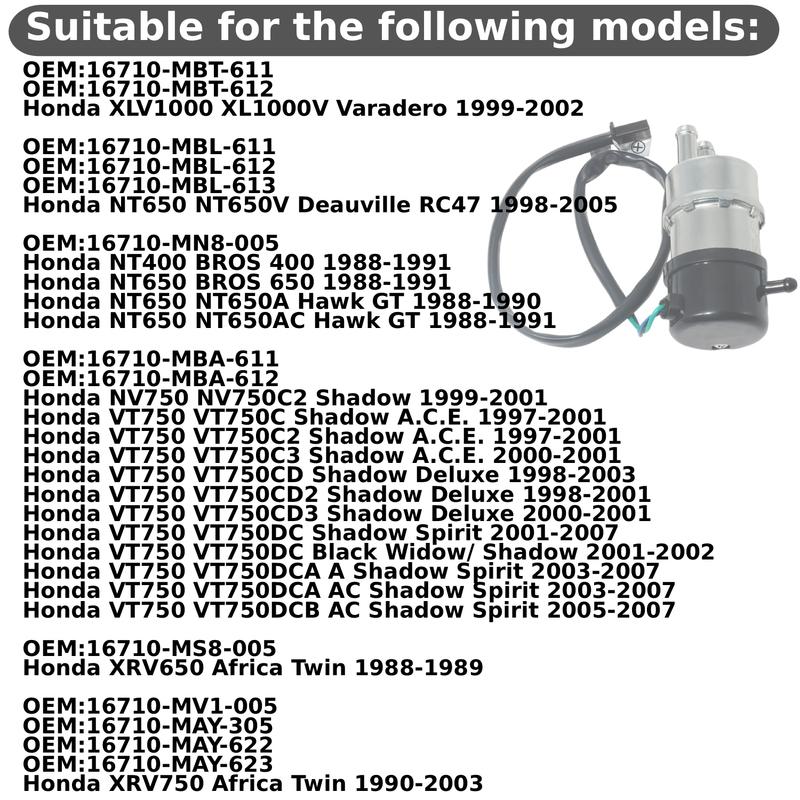 Fuel Pump For Honda NT650 NT650V VT750 VT750CD2 VT750CD3 VT750DC VT750DCA AC VT750DCB 16710-MBL-611 16710-MBL-612 16710-MBL-613
Fuel Pump For Honda NT650 NT650V VT750 VT750CD2 VT750CD3 VT750DC VT750DCA AC VT750DCB 16710-MBL-611 16710-MBL-612 16710-MBL-613