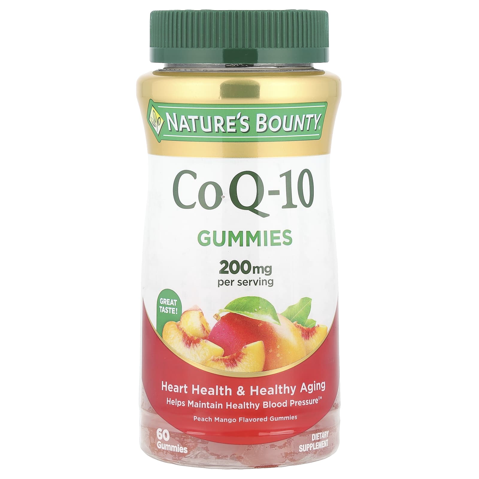Nature S Bounty, Co Q-10 Gummies, Peach Mango, 200Mg, 60 Gummies (100Mg per Gummie) 
Nature S Bounty, Co Q-10 Gummies, Peach Mango, 200Mg, 60 Gummies (100Mg per Gummie)