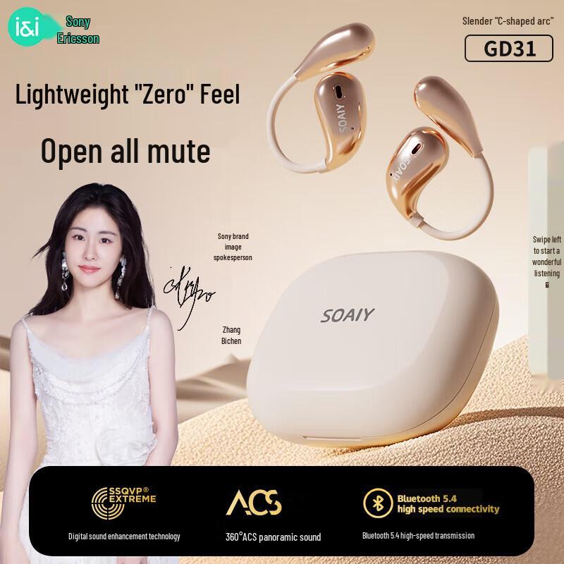 Soaiy GD31 Open-Ear Hook Bluetooth Headphones
Soaiy GD31 Open-Ear Hook Bluetooth Headphones