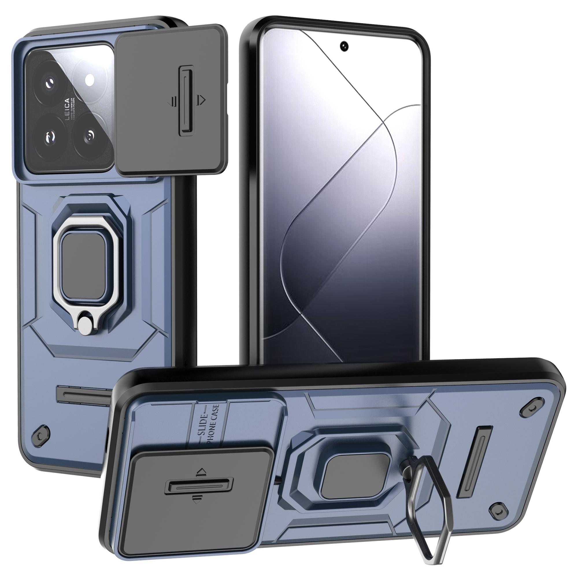 For Xiaomi 14 Pro Case PC+TPU Shockproof Kickstand Phone Protector with Slide Lens Shield Blue
For Xiaomi 14 Pro Case PC+TPU Shockproof Kickstand Phone Protector with Slide Lens Shield Blue