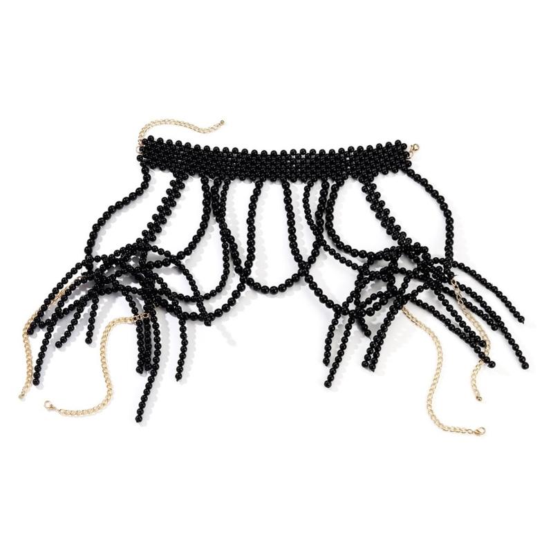 Handcrafted Beaded Shoulder Necklace Elegant Body Chain with Adjustable Length and Stylish Pearls Bead for Women Girl
Handcrafted Beaded Shoulder Necklace Elegant Body Chain with Adjustable Length and Stylish Pearls Bead for Women Girl