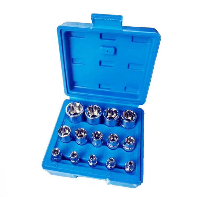 14PCS Female E Star Torx Socket Set E4-E24 External Hex Sockets for Auto Repair Mechanics Durable Versatile Hand Tool Kit синій
14PCS Female E Star Torx Socket Set E4-E24 External Hex Sockets for Auto Repair Mechanics Durable Versatile Hand Tool Kit синій