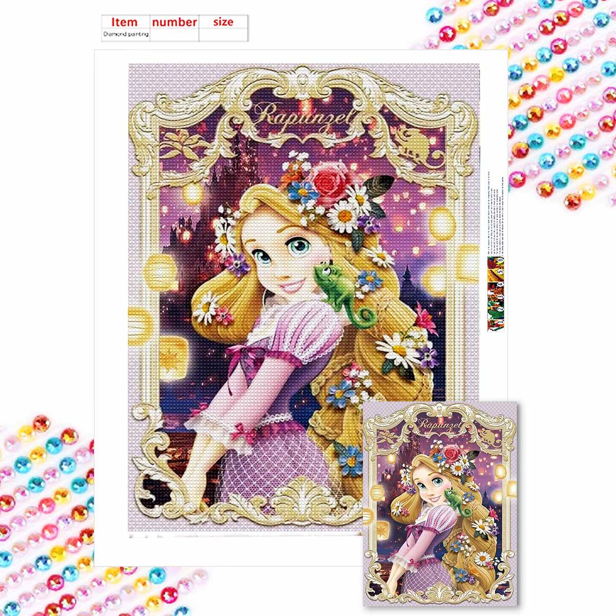 5D Алмазная Живопись Сделай Сам Принцесса и Маленькие Животные Полная Выкладка Стразы Мозаика Вышивка Изделия Ручной Работы Домашний Декор Подарок Round 20x30cm