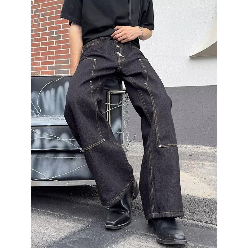 Unisex Retro Black Button Denim Jeans - Casual Loose Fit Lumberjack Style L чёрный
Unisex Retro Black Button Denim Jeans - Casual Loose Fit Lumberjack Style L чёрный