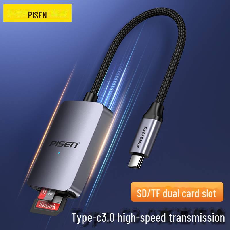 PISEN Type-C to 3.0 SD/TF Card Reader for Phones, Tablets, and SLR Cameras Type-C to 3.0 SD/TF 2-in-1 card reader
PISEN Type-C to 3.0 SD/TF Card Reader for Phones, Tablets, and SLR Cameras Type-C to 3.0 SD/TF 2-in-1 card reader
