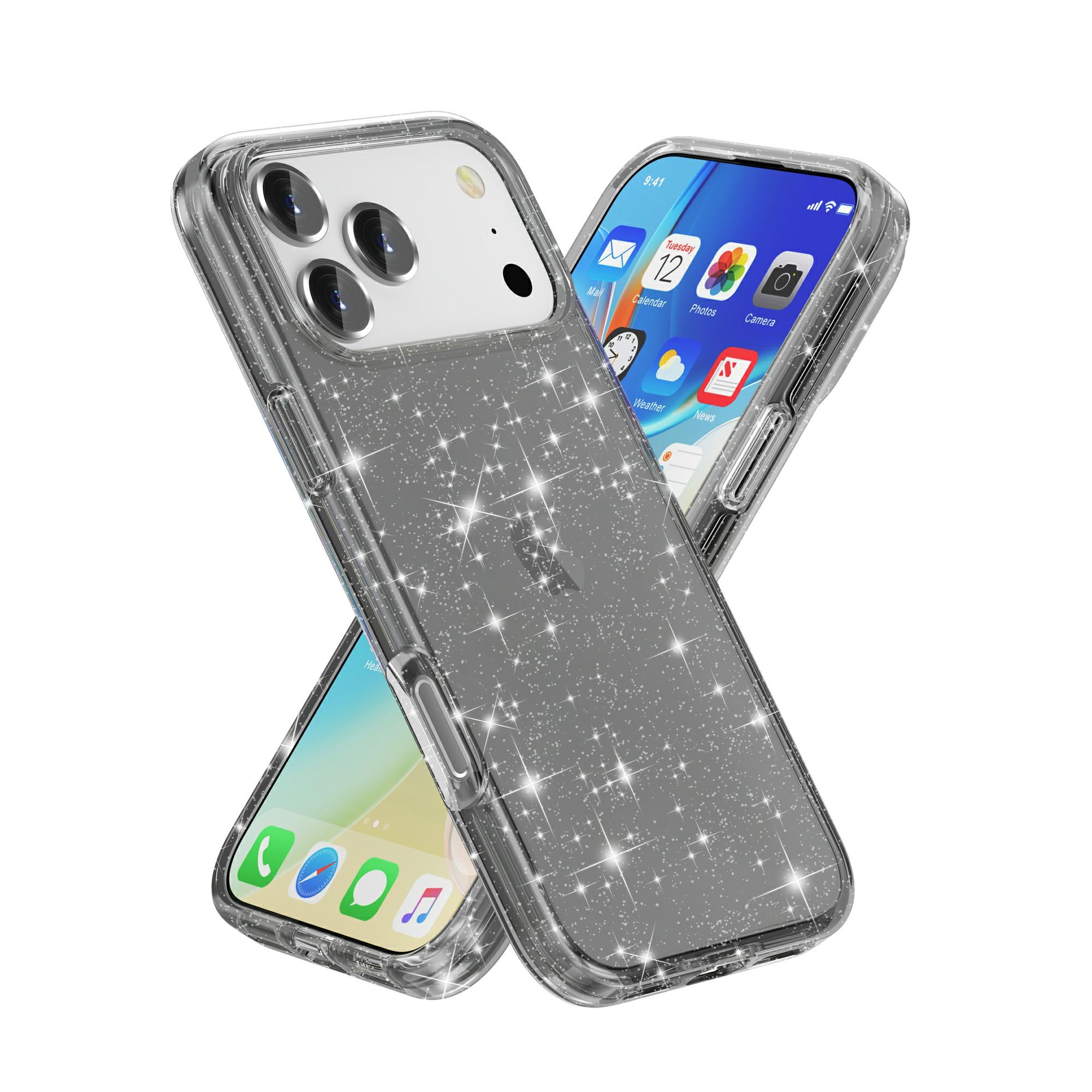 For iPhone 17 Pro Max Case Sparkly Powder Glitter Shiny Soft TPU+Hard PC Back Cover Black
For iPhone 17 Pro Max Case Sparkly Powder Glitter Shiny Soft TPU+Hard PC Back Cover Black