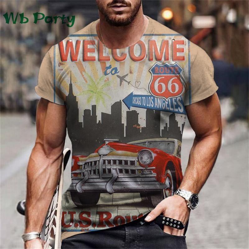 Vintage Men s T-shirt Route 66 Biker Print T-shirts for Man Gym Clothing Short Sleeve 5XL
Vintage Men s T-shirt Route 66 Biker Print T-shirts for Man Gym Clothing Short Sleeve 5XL