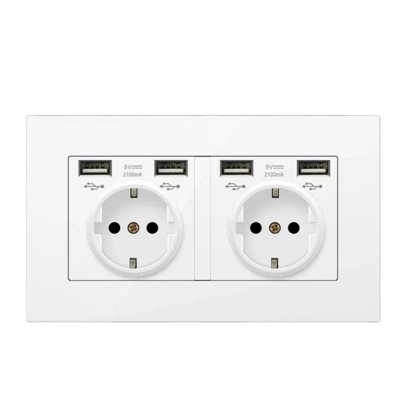 Black PC European Standard Dual 16A Wall Socket with Usb Charging Port, USB Plug Adapter 220V Power Socket Strip 146mm*86mm 110-250V&EU
Black PC European Standard Dual 16A Wall Socket with Usb Charging Port, USB Plug Adapter 220V Power Socket Strip 146mm*86mm 110-250V&EU