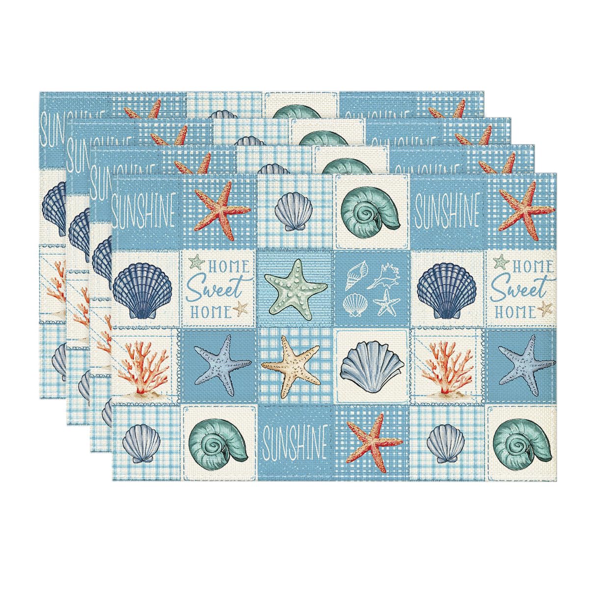 Blue Plaid Starfish Conch Summer Placemats Set of 4, 12x18 Inch Seasonal Sunshine Table Mats for Party Kitchen Dining Decoration 12 x 18 , Rectangular 4 Pcs
Blue Plaid Starfish Conch Summer Placemats Set of 4, 12x18 Inch Seasonal Sunshine Table Mats for Party Kitchen Dining Decoration 12 x 18 , Rectangular 4 Pcs