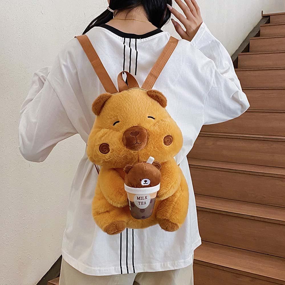 Soft Capybara Plush Backpack Cute Cartoon Daypack Creative Brown Doll Bag Kids коричневий
Soft Capybara Plush Backpack Cute Cartoon Daypack Creative Brown Doll Bag Kids коричневий