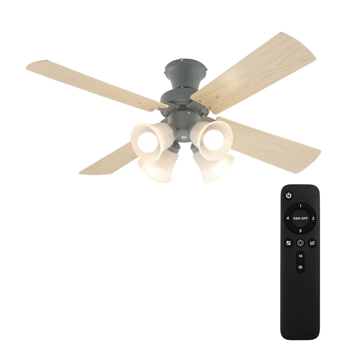 Bon Furniture Ceiling Fan Light LED Wood DC Motor Quiet E26 4 Lights 10 Tatami 12 Tatami 4 Blades Air Flow Adjustment Reversible Blades with Remote
Bon Furniture Ceiling Fan Light LED Wood DC Motor Quiet E26 4 Lights 10 Tatami 12 Tatami 4 Blades Air Flow Adjustment Reversible Blades with Remote