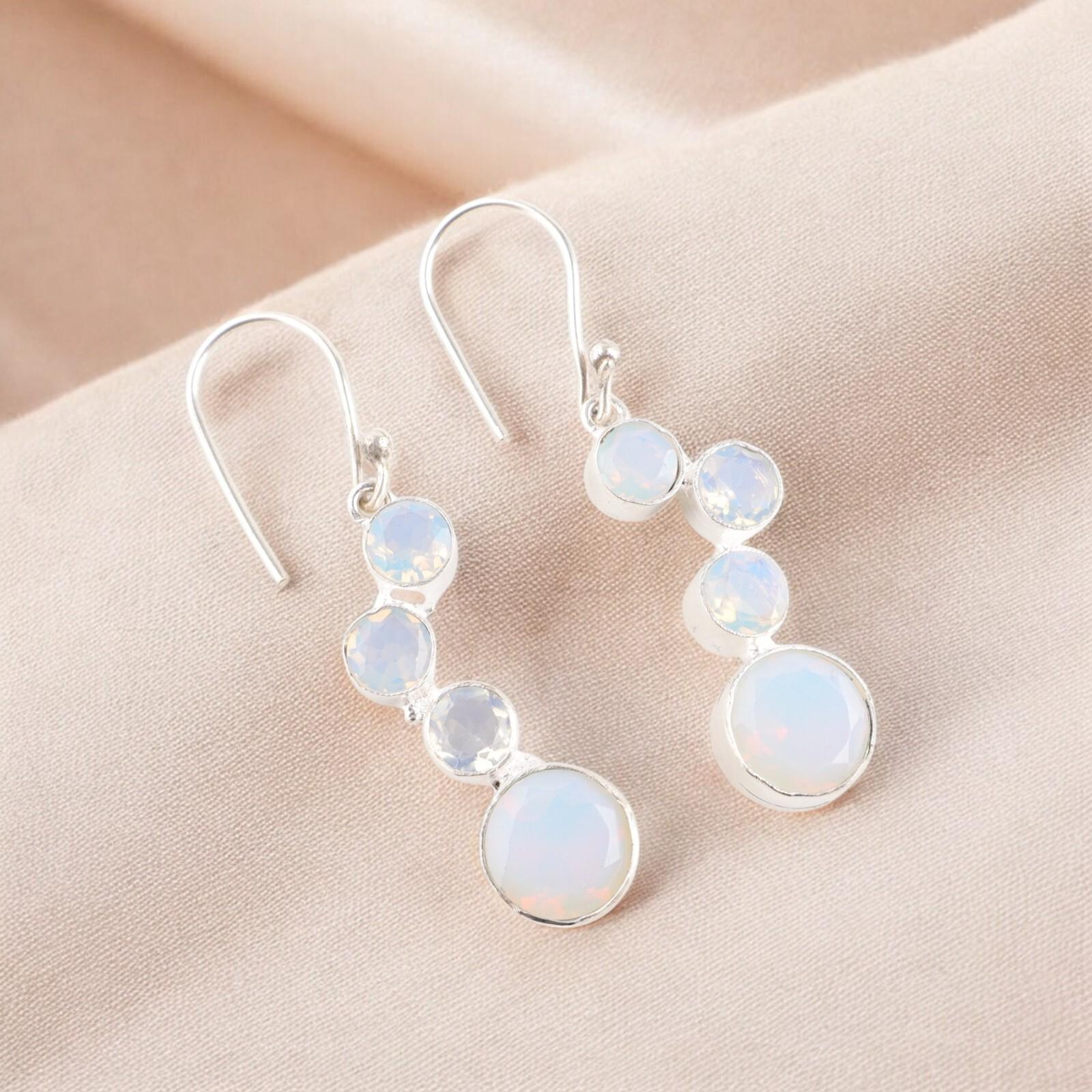 Milky Opal Gemstone 925 Sterling Silver Handmade Jewelry Bezel Set Earrings 2 EE-161-16
Milky Opal Gemstone 925 Sterling Silver Handmade Jewelry Bezel Set Earrings 2 EE-161-16