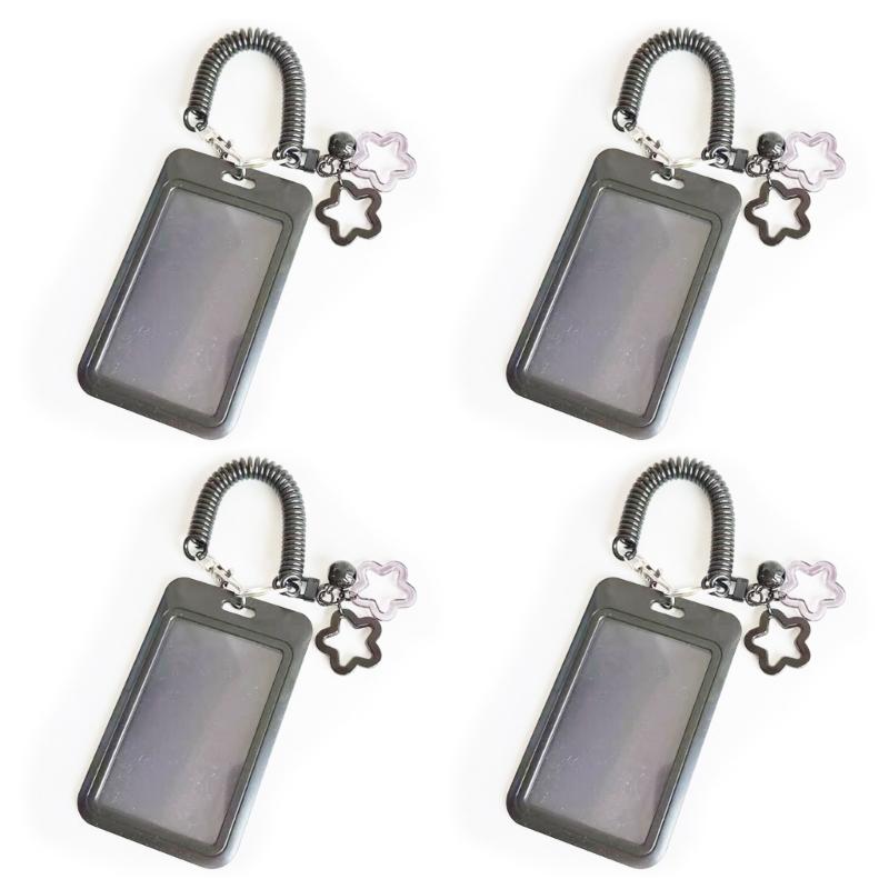 4PCS Plastic Keychain Card Holder Star Pattern with Spring Accent for Travel Daily Commute Secure Attachment Design
4PCS Plastic Keychain Card Holder Star Pattern with Spring Accent for Travel Daily Commute Secure Attachment Design