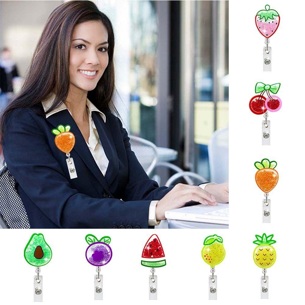 Cartoon Fruit Acrylic Brooch ID Card Clips Retractable ID Badge Holder Quicksand Badge Reel Nurse
Cartoon Fruit Acrylic Brooch ID Card Clips Retractable ID Badge Holder Quicksand Badge Reel Nurse