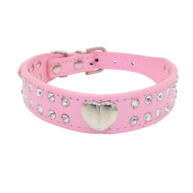 Pet collar Double row rhinestone smooth love zinc alloy accessories PU leather dog traction collar XXS 25*2.0(CM) рожевий
Pet collar Double row rhinestone smooth love zinc alloy accessories PU leather dog traction collar XXS 25*2.0(CM) рожевий