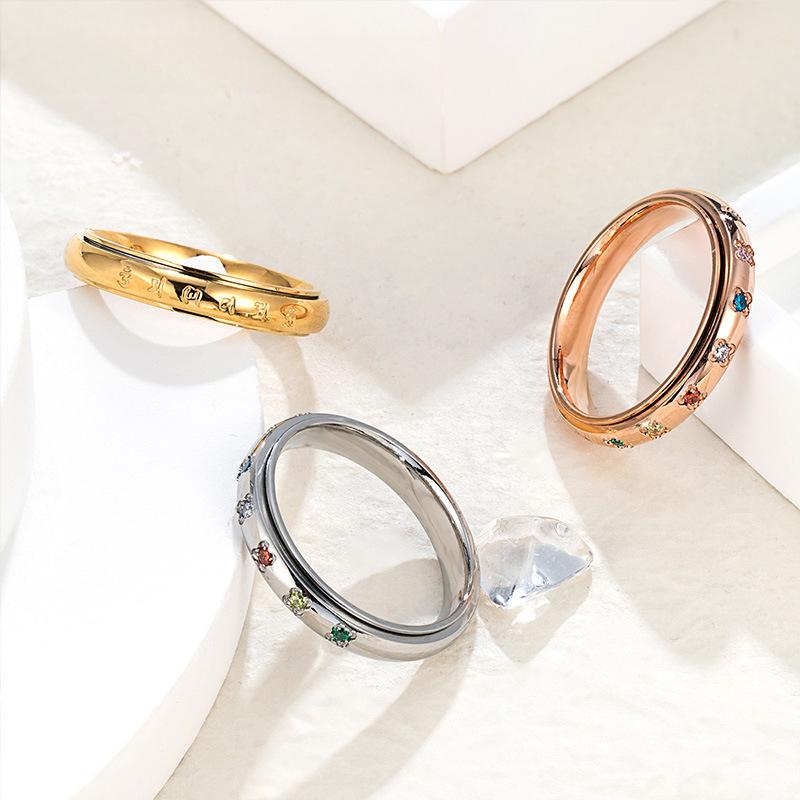 Japan and Korea Rotating Diamond-encrusted Gypsy Ring Titanium Steel Electroplating Premium Ring Ins Women s Niche Light Luxury Accessories 10
Japan and Korea Rotating Diamond-encrusted Gypsy Ring Titanium Steel Electroplating Premium Ring Ins Women s Niche Light Luxury Accessories 10