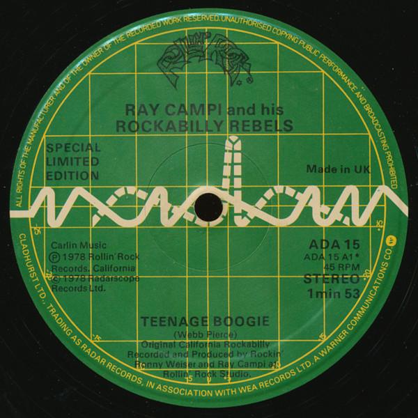 12inch Record RAY CAMPI & HIS ROCKABILLY REBELS - Teenage Boogie / Rockabilly Rebel ADA15 Radar Records 1978 UK Rock Used
12inch Record RAY CAMPI & HIS ROCKABILLY REBELS - Teenage Boogie / Rockabilly Rebel ADA15 Radar Records 1978 UK Rock Used
