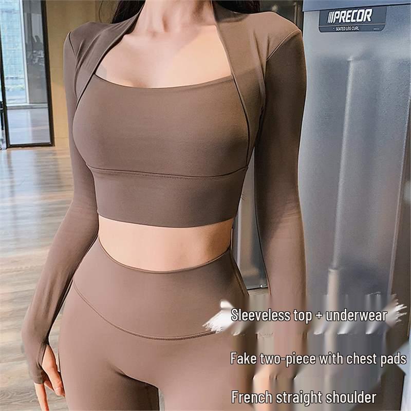 Trendy Two-Piece Padded Yoga Suit: Slimming, Nude Feel, Long Sleeve Sportswear Large кавовий
Trendy Two-Piece Padded Yoga Suit: Slimming, Nude Feel, Long Sleeve Sportswear Large кавовий